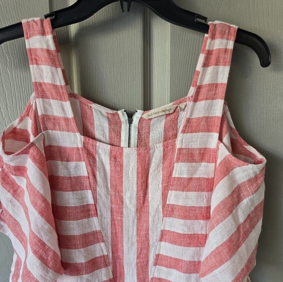Soft Surroundings Women Linen  Blend Top XS Cold Shoulder Striped Casual - Picture 4 of 13